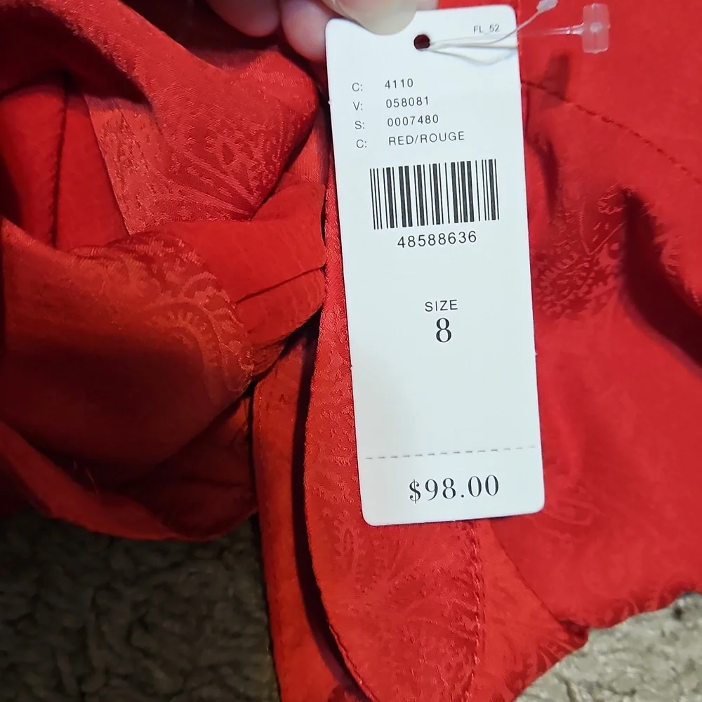NWT Maeve By Anthropologie Lavoie Red  Blouse - Picture 10 of 10